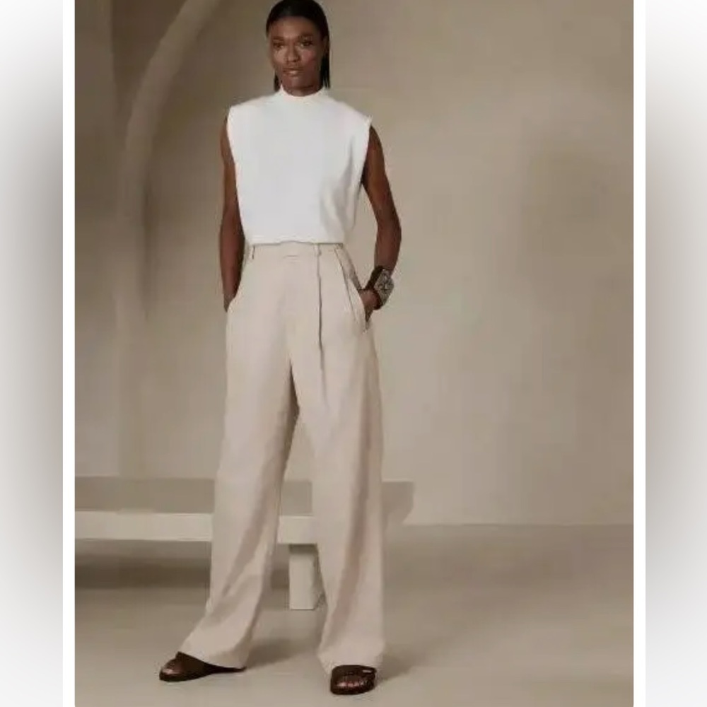COPY - NWT Banana Republic Norfolk wide leg pants herringbone